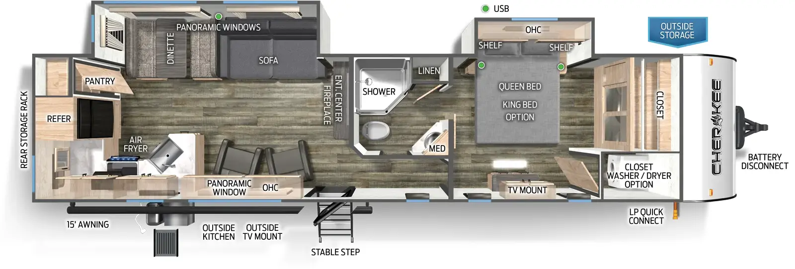 Cherokee 304RK Floorplan